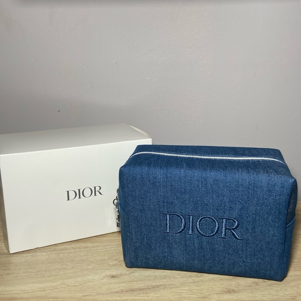 Dior Denim Makeup Bag